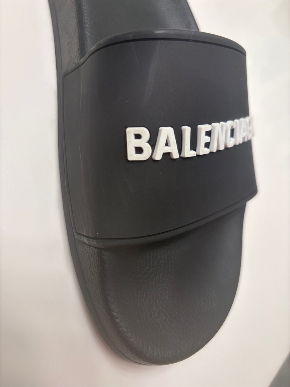 Balenciaga Black Slides with White Logo - Picture 3 of 4